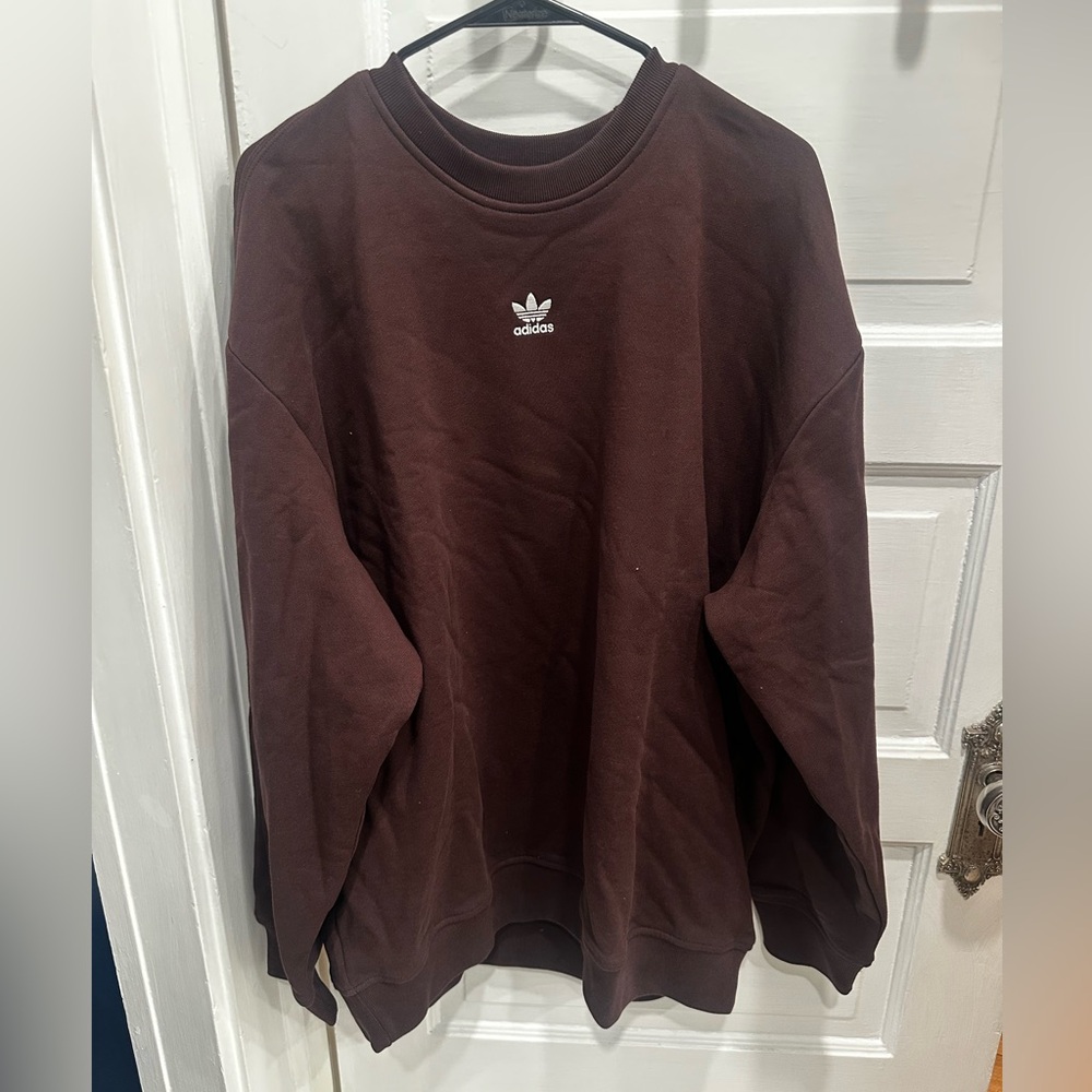 NWT, Adidas oversized brown crewneck sweatshirt, size Medium